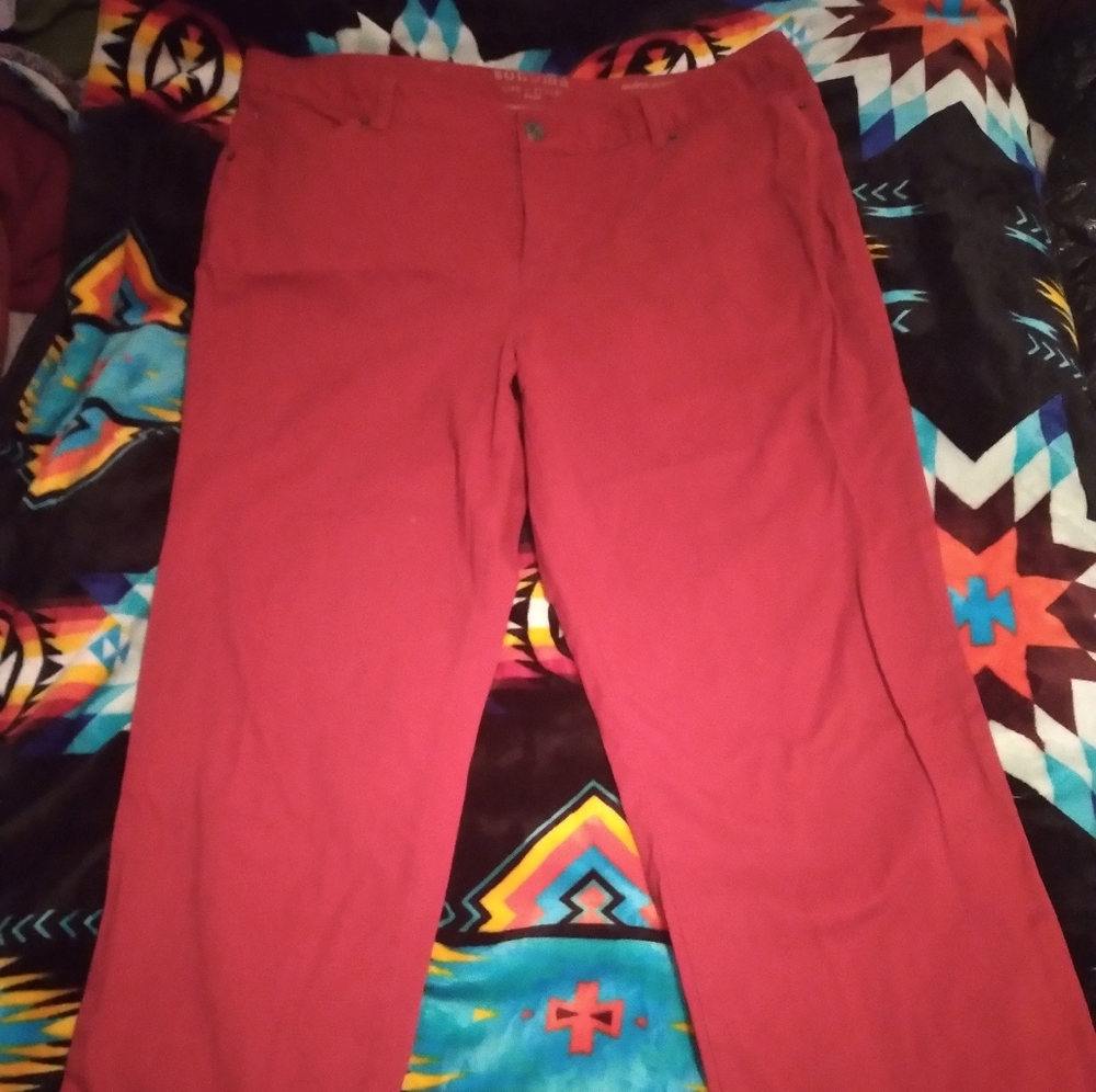 Sonoma, Cranberry, modern straight leg pants plus size 16w